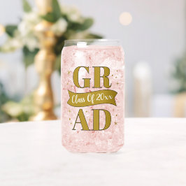 Vaso Con Forma De Lata Gold & White Graduation Party