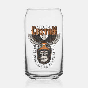 Vaso Con Forma De Lata Gorila Americano Águila Motociclista Vintage