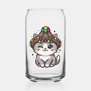 Vaso Con Forma De Lata Gorro tejido de gato Kawaii marroquí Amazigh con p