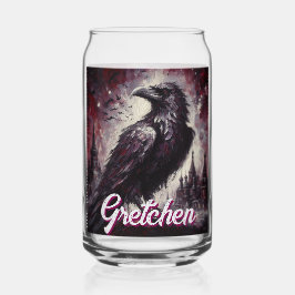 Vaso Con Forma De Lata Gothic Raven Crow Bird Painting Personalized