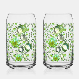 Vaso Con Forma De Lata Gotitas Verdes