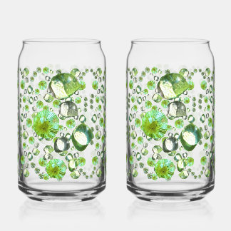 Vaso Con Forma De Lata Gotitas Verdes