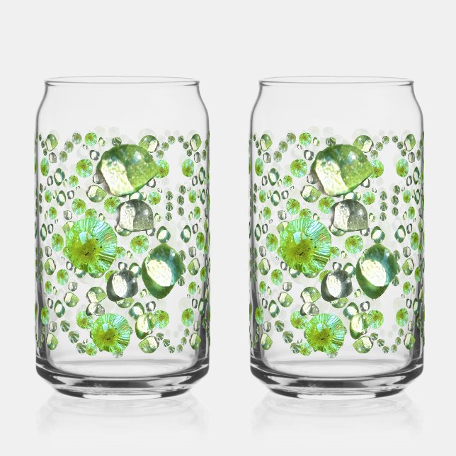 Vaso Con Forma De Lata Gotitas Verdes (Anverso)
