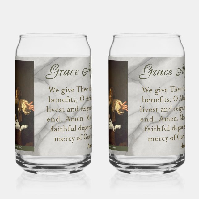 Vaso Con Forma De Lata Grace After Meals Prayer (Izquierda)