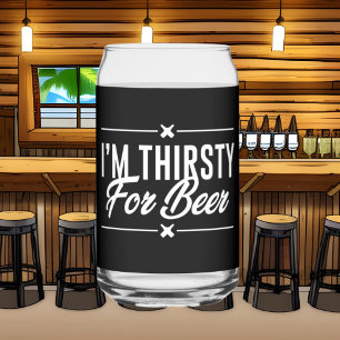 Vaso Con Forma De Lata Gracioso arte de palabras sediento de cerveza