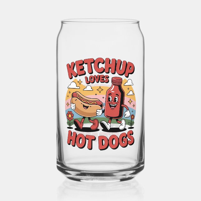 Vaso Con Forma De Lata Gracioso Ketchup y Personalizado de comida retro c (Anverso)