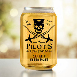 Vaso Con Forma De Lata Gracioso piloto de aviones Skull Pirate Humor | PE