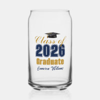 Graduación de la Clase de 2026 Azul Marino Dorado 