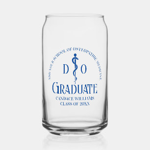Vaso Con Forma De Lata Graduación de la Escuela Médica Osteopática Azul
