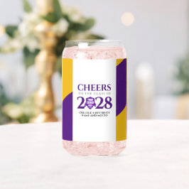 Vaso Con Forma De Lata Graduación en la Universidad Purple Gold School