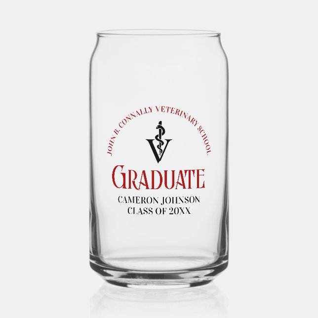 Vaso Con Forma De Lata Graduación personalizada de la Escuela Veterinaria (Anverso)