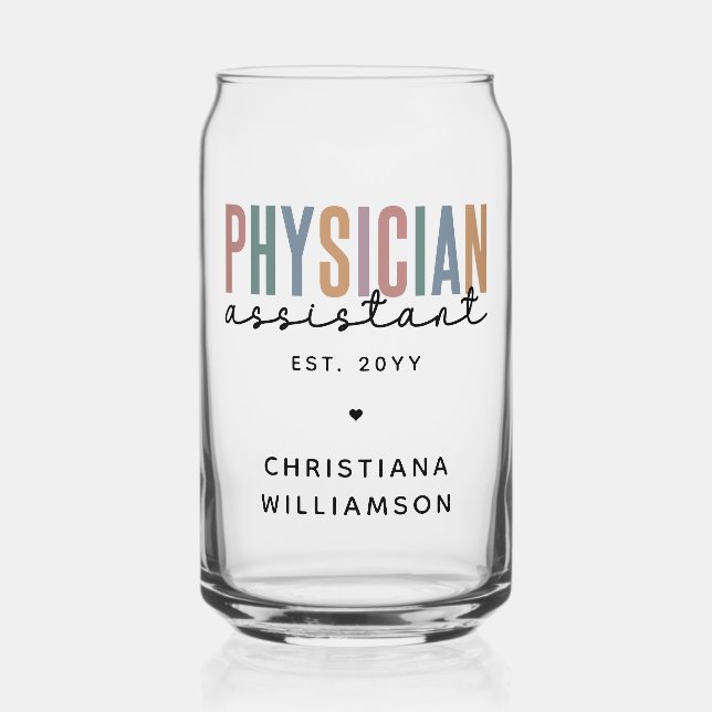 Vaso Con Forma De Lata Graduación personalizada de un asistente de médico (Anverso)