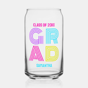 Vaso Con Forma De Lata Graduación Retro Neon