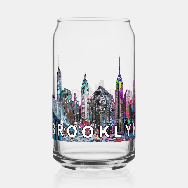 Vaso Con Forma De Lata Graffiti de Brooklyn Nueva York  (Anverso)