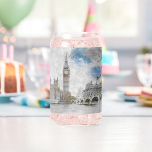 Vaso Con Forma De Lata Gran Campana de Londres Vaso de Vidrio Viaje Art
