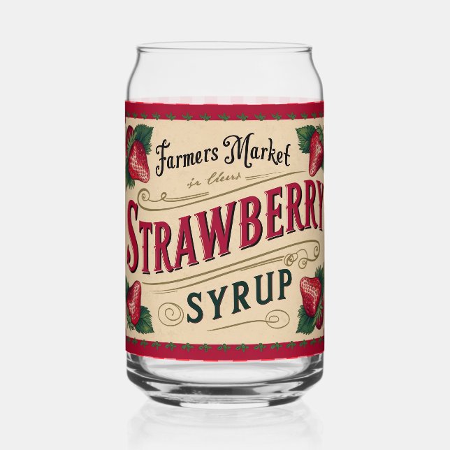 Vaso Con Forma De Lata Granja de fresa (Anverso)