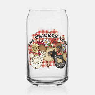 Vaso Con Forma De Lata Granja divertida de gallinas