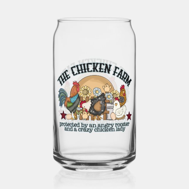 Vaso Con Forma De Lata Granja divertida de pollo (Anverso)