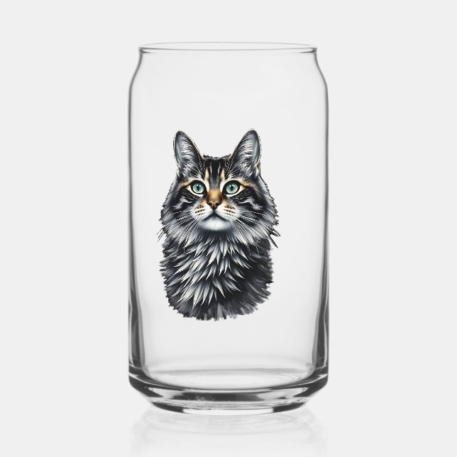 Vaso Con Forma De Lata Green Eye Cat  (Anverso)