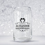 Vaso Con Forma De Lata Groomsman Black Tie Shot<br><div class="desc">Boda Groomsman Black Tie Shot Can Glass</div>