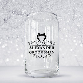 Vaso Con Forma De Lata Groomsman Black Tie Shot