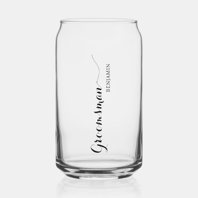 Vaso Con Forma De Lata Groomsman con nombre personalizado (Anverso)