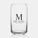 Vaso Con Forma De Lata Groomsman personalizado moderno<br><div class="desc">Regalos Groomsman personalizados modernos con monograma personalizado,  nombre y título del groomsman en estilo clásico de tipo de letra serif. También perfecto para el Mejor Hombre,  Padre de la Novia y más.</div>