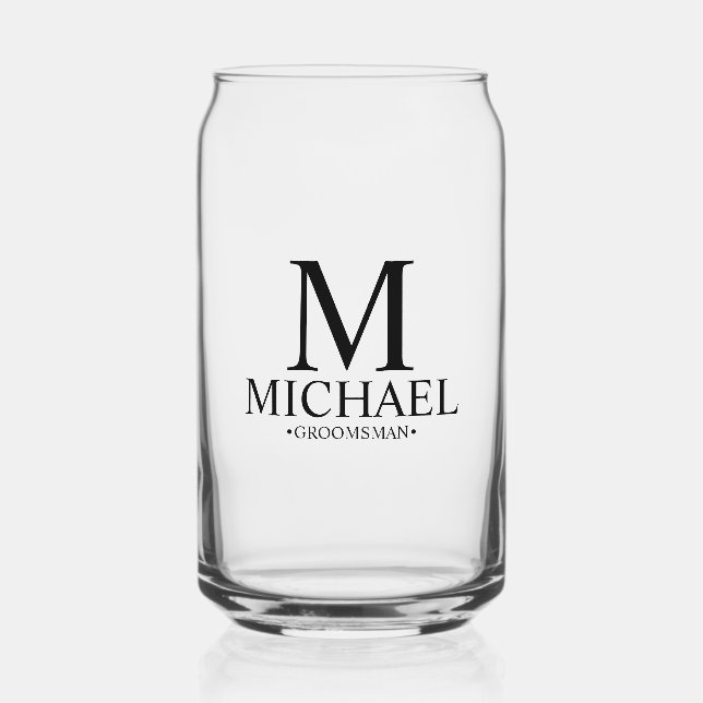 Vaso Con Forma De Lata Groomsman personalizado moderno (Anverso)