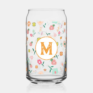 Vaso Con Forma De Lata Groovy Retro Daisy Flores Patrón Boho Floral