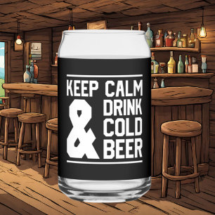 Vaso Con Forma De Lata Guay mantenga la calma tomando cerveza fría arte d