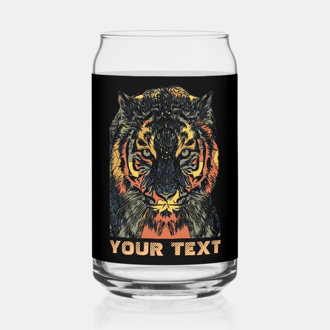 Vaso Con Forma De Lata Guay Tiger Face Art Añadir tu propio texto (Anverso)