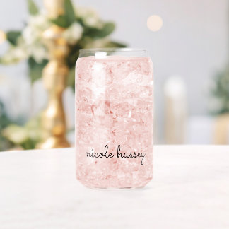 Vaso Con Forma De Lata Guión blanco | Elegante Monograma Minimalista mode