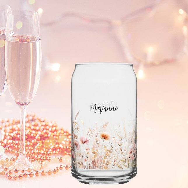 Vaso Con Forma De Lata Guión de nombre personalizado de Wildflowers (Subido por el creador)