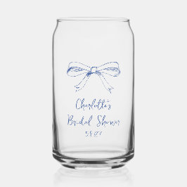 Vaso Con Forma De Lata Guion Manuscrito Coqueta Lazo Azul Despedida de So