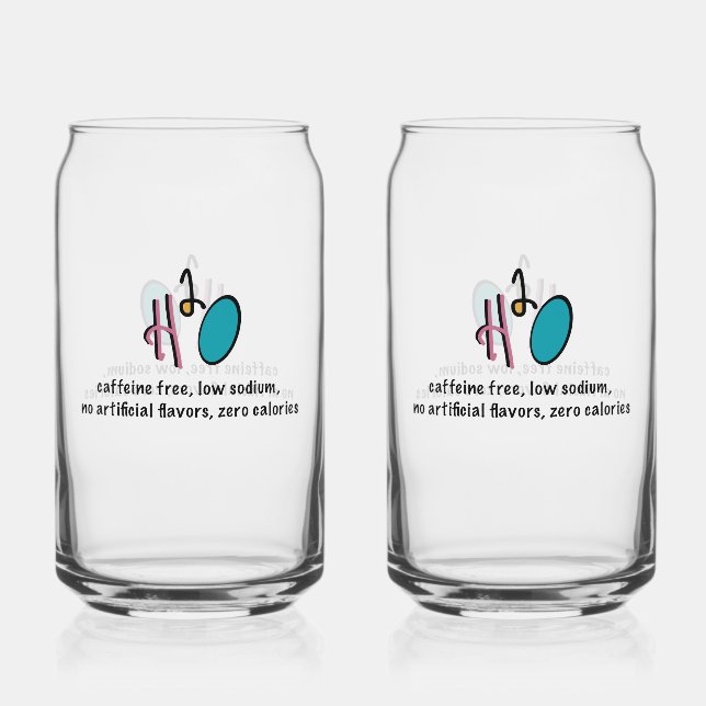 Vaso Con Forma De Lata H2O Zero Calories Glass (Anverso)