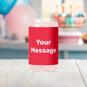 Vaso Con Forma De Lata Hágalo usted mismo plantilla de texto rojo y blanc