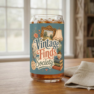 Vaso Con Forma De Lata Hallazgos Vintage Tesoros Cottagecore Azules