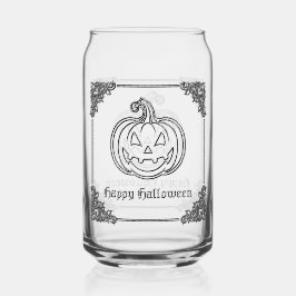 Vaso Con Forma De Lata Halloween con linterna de Jack O'