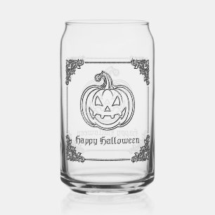 Vaso Con Forma De Lata Halloween con linterna de Jack O'