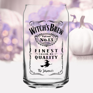 Vaso Con Forma De Lata Halloween: La bruja engendra nombre familia Monogr