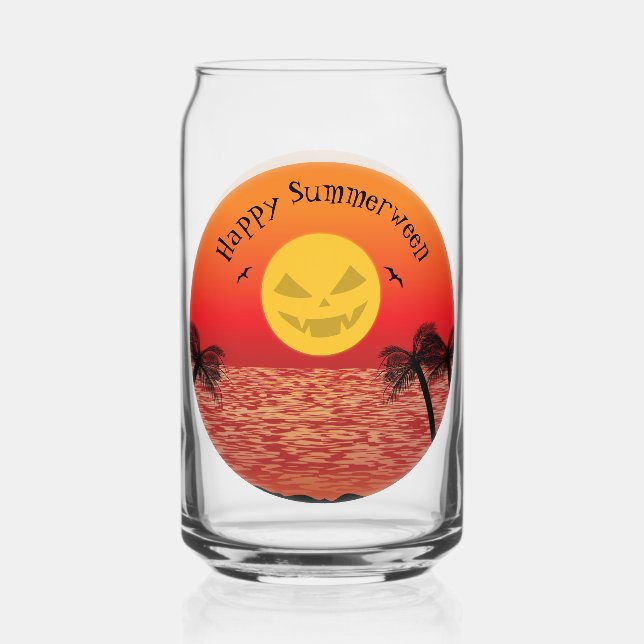 Vaso Con Forma De Lata Halloween tropical (Anverso)