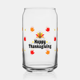 Vaso Con Forma De Lata Happy Thanksgiving Can Glass Fall Drinkware