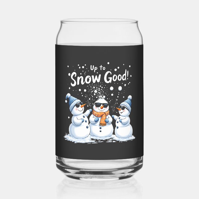 Vaso Con Forma De Lata Hasta la nieve, buenos Navidades de Snowman (Anverso)