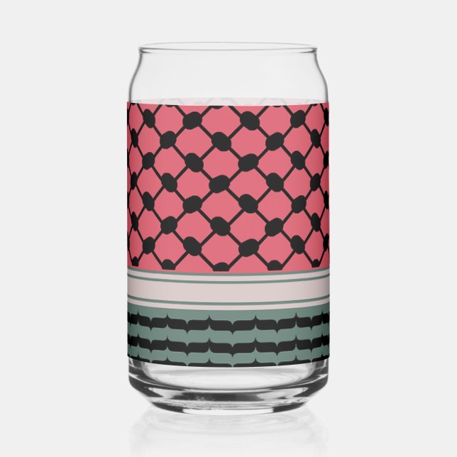 Vaso Con Forma De Lata Hatta Keffiyeh Kufiya Folk (Anverso)