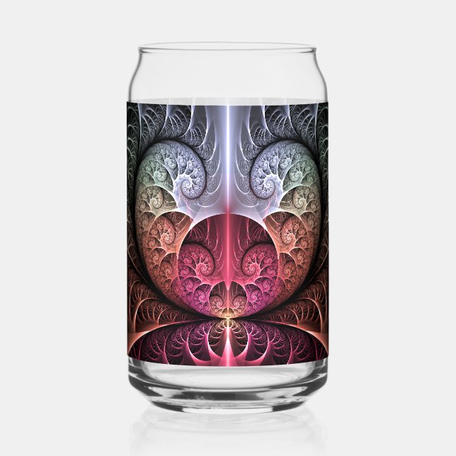 Vaso Con Forma De Lata Heartbeat, Abstract Surreal Fantasy Fractal Art (Anverso)