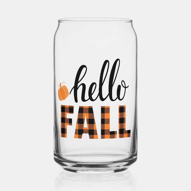 Vaso Con Forma De Lata Hello Fall (Anverso)