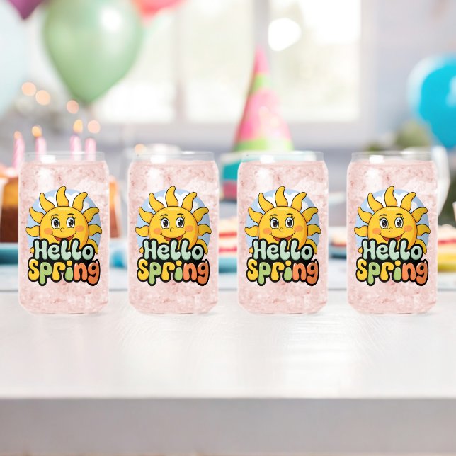 Vaso Con Forma De Lata Hello Spring : Soleil Souriant et Ciel Bleu (Insitu (Cumpleaños))