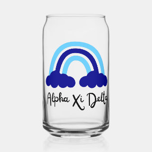 Vaso Con Forma De Lata Hermandad Alpha Xi Delta Sororidad Azul Monocromo