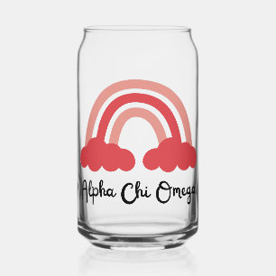 Vaso Con Forma De Lata Hermandad de Alpha Chi Omega Monocromo Rojo Arcoír
