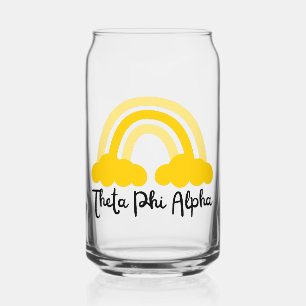 Vaso Con Forma De Lata Hermandad Theta Phi Alpha Amarillo Dorado Arcoíris